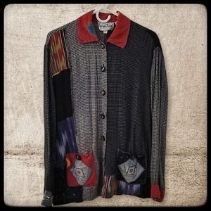 GEORGE KLEIN! 1990s Patchwork Artsy Long Sleeve